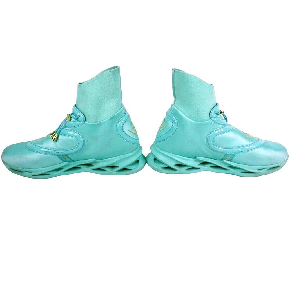Tronus Men's Aqua Blue High Tops Sneakers Teal Size: 11 - Picture 12 of 15